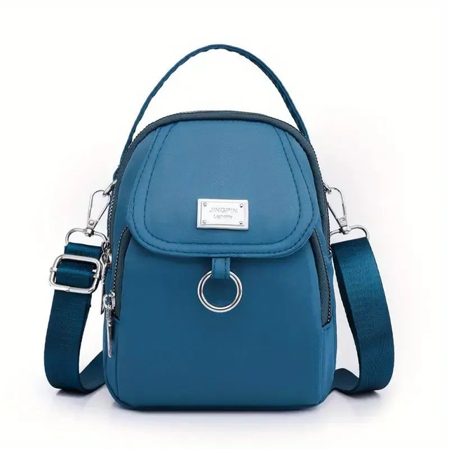 Sac à bandoulière polyvalent pour femme de couleur unie bleu