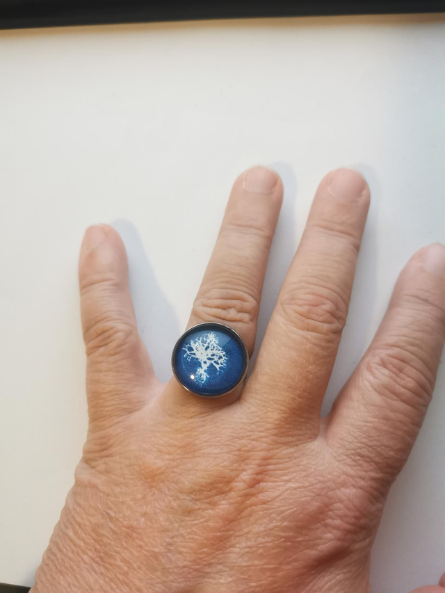 Bague réglable Lichen (taille cabochon 18mm)