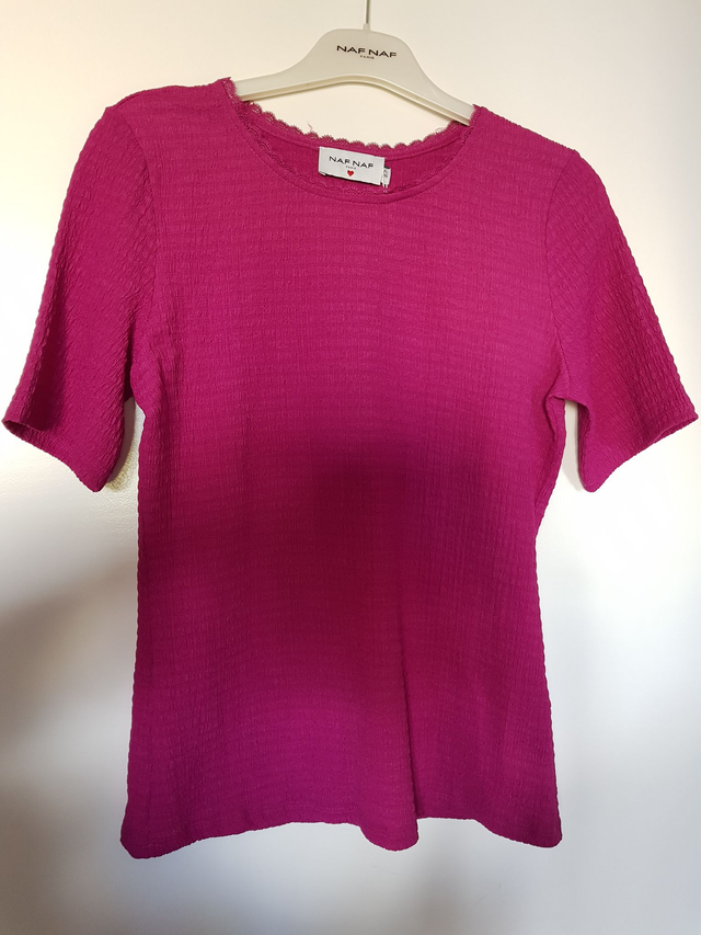 T-shirt Top femme Naf Naf Eden Coloris pivoine
