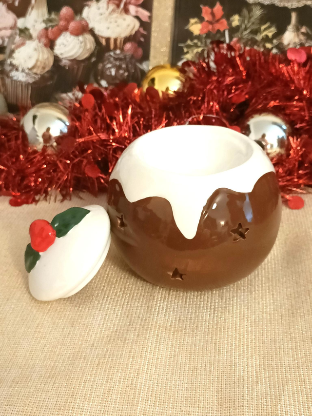 Brûle parfum boule de Noël marron