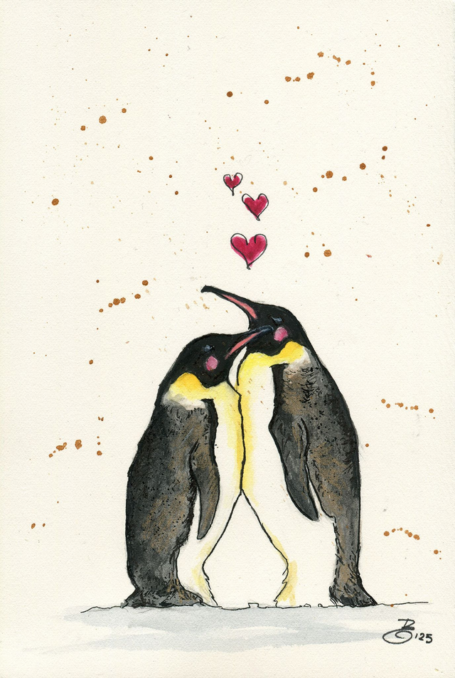 FineArt-Print - Verliebte Pinguine