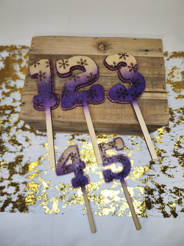 Topper bois + acrylique Flocons