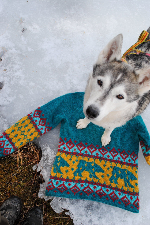 Kvitebjørn - White Bear - Col 09 (Sea Green Vidde Lambswool - 4 Colours) - Wool &amp; Pattern - Linka Neumann