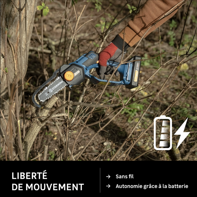 Elagueuse sterwins 20 v, guide de 15.5 cm