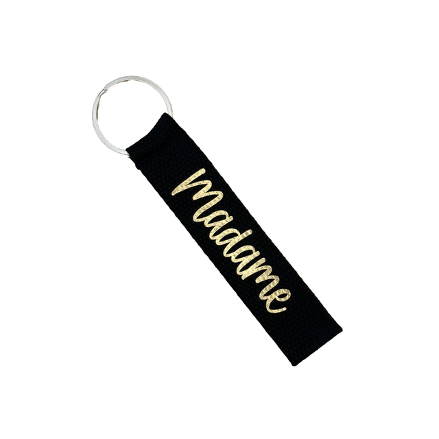 Porte Clé Noir et Doré Madame