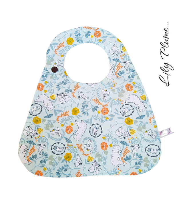 Bavoir pression ours, écureuils ...