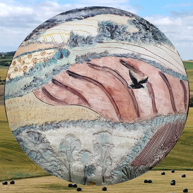 Lincolnshire Wolds ceramic artwork greeting card