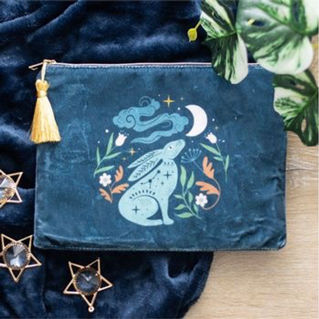 Midnight Hare Velvet Makeup bag