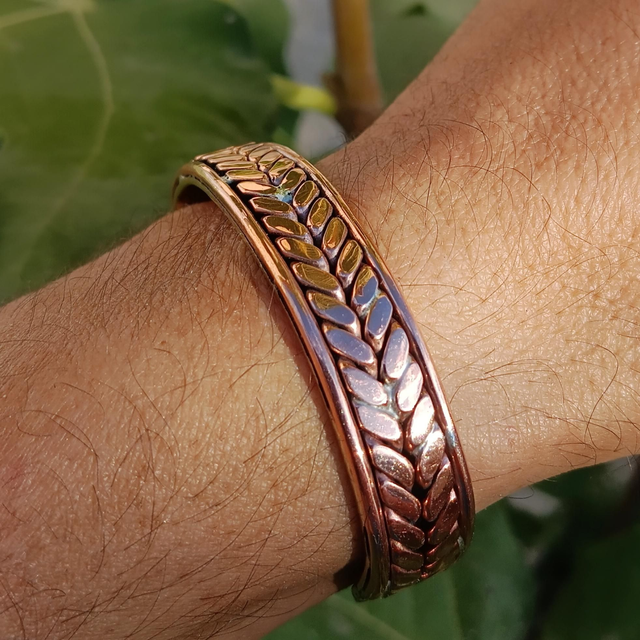 Bracelet cuivre et laiton , bi-couche élégance