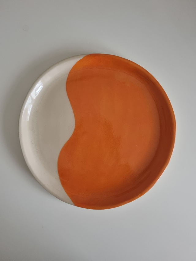 Orange Colourblock Dining Plate