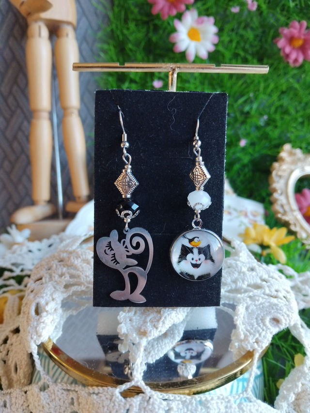 boucles d'oreilles chat 