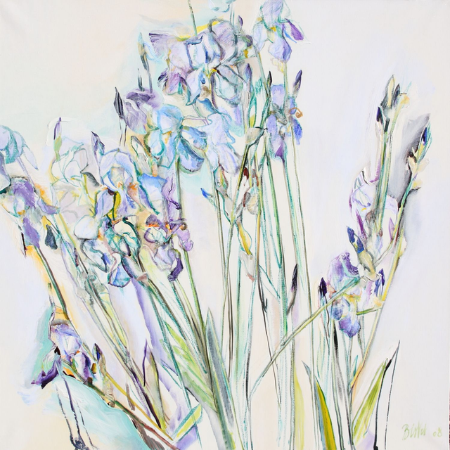 Les Iris Bleus 80X80cm