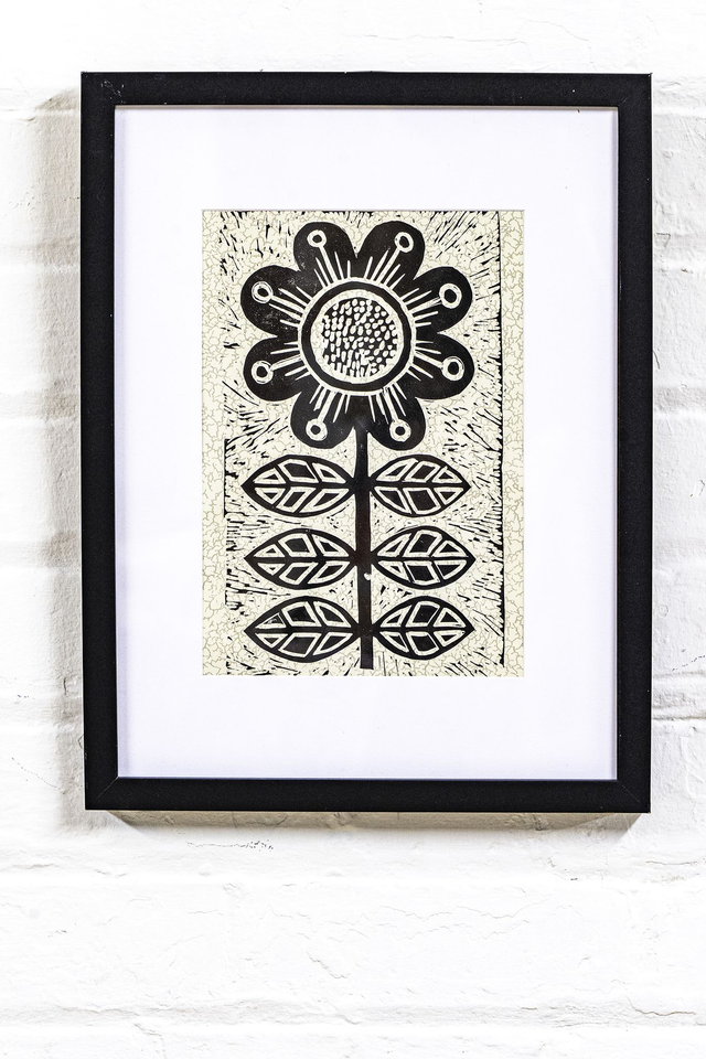 Scandi Flower Lino Print