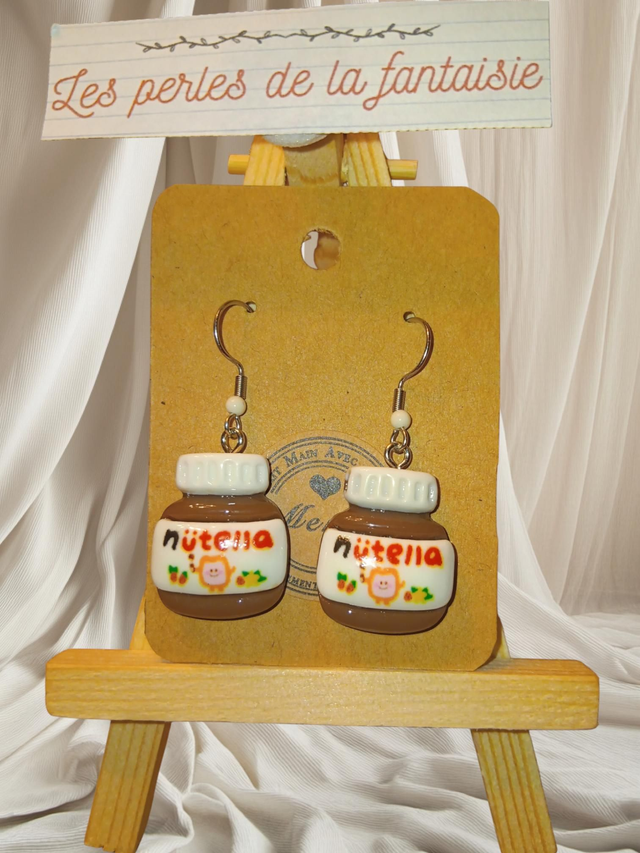 Boucles d’Oreilles Pot de Nutella 
