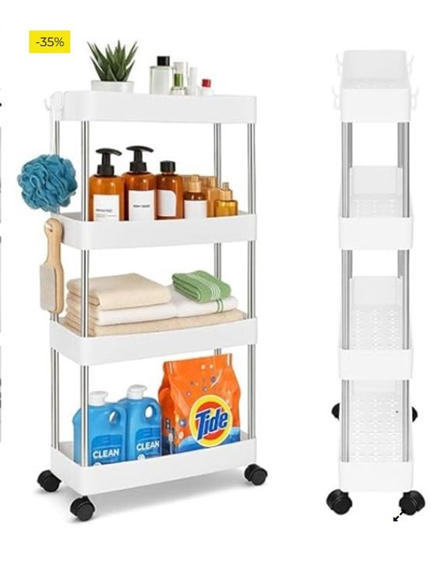 Carrito Auxiliar con Ruedas de 4 Niveles 