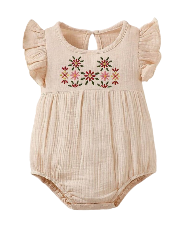 Enterizo con mangas amplias y bordado floral