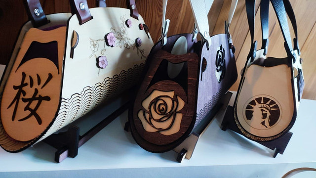 Sac en bois de soirée 100% rose