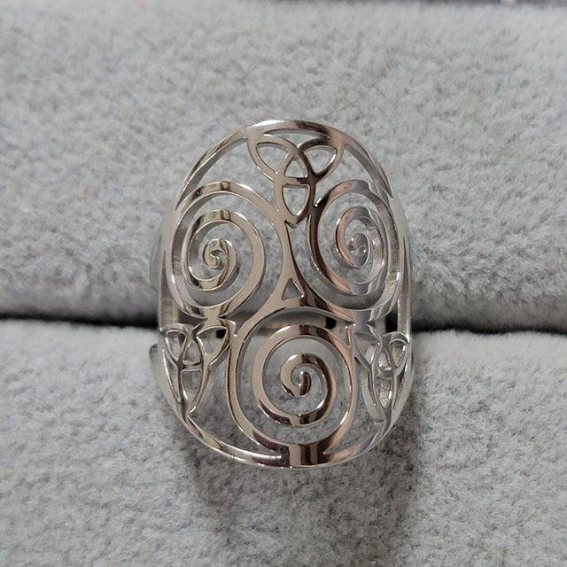 Bague ajustable acier inoxydable Triskel