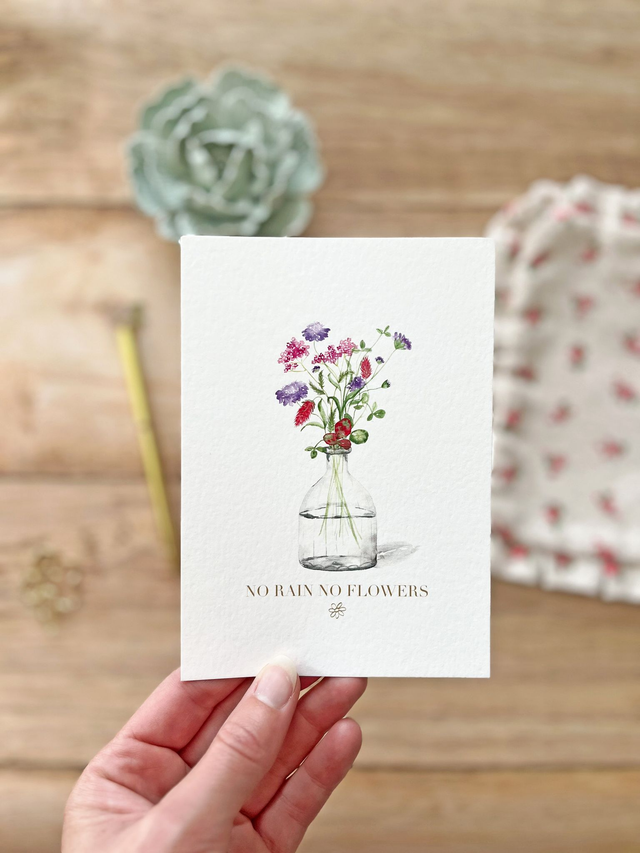 Carte postale Pulsion créative - No rain no flowers