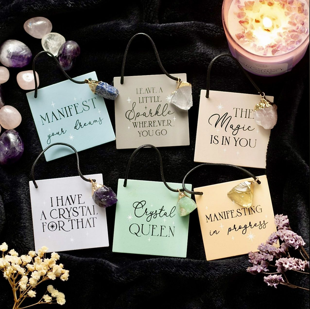 Plaque Crystal Signs with Saying and Crystal