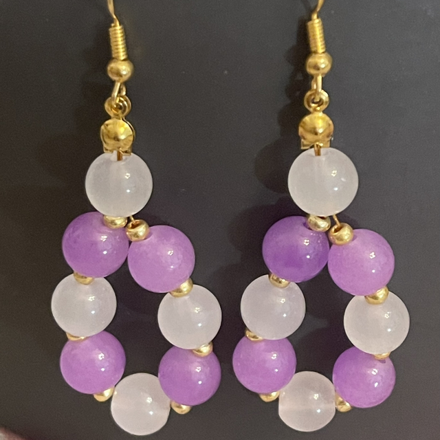 BO34 - Boucles d’oreilles perles ton violet