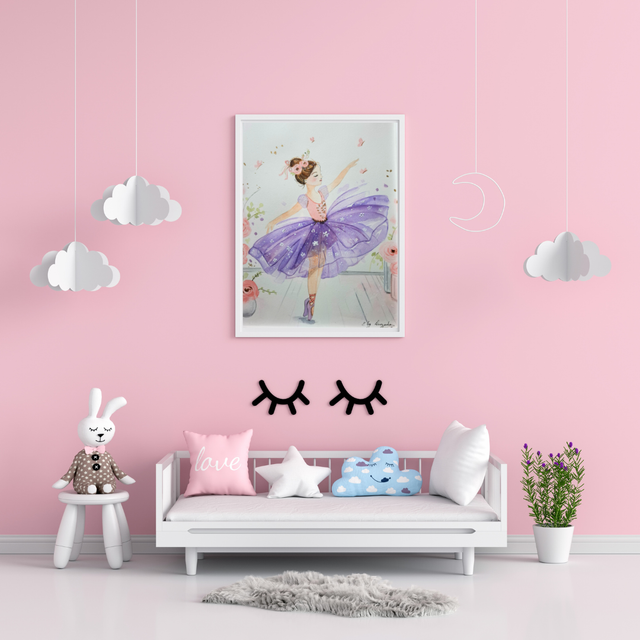 Pintura bailarina en morado