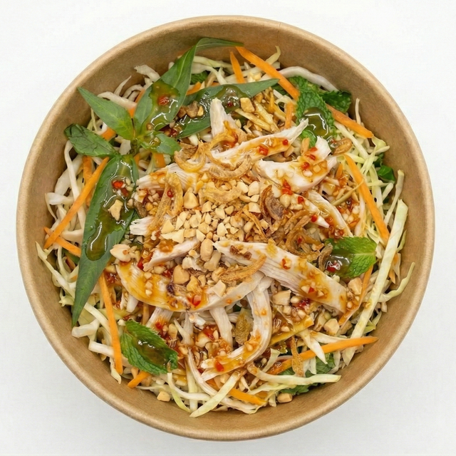 Hähnchenbrustsalat mit Kohlstreifen ~ leich scharf (Gỏi Gà)
