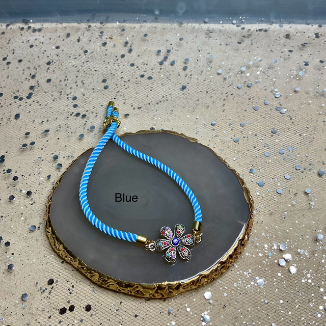 Handmade adjustable cord bracelets.