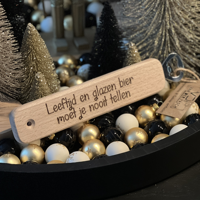 Beukenhouten flesopener groot