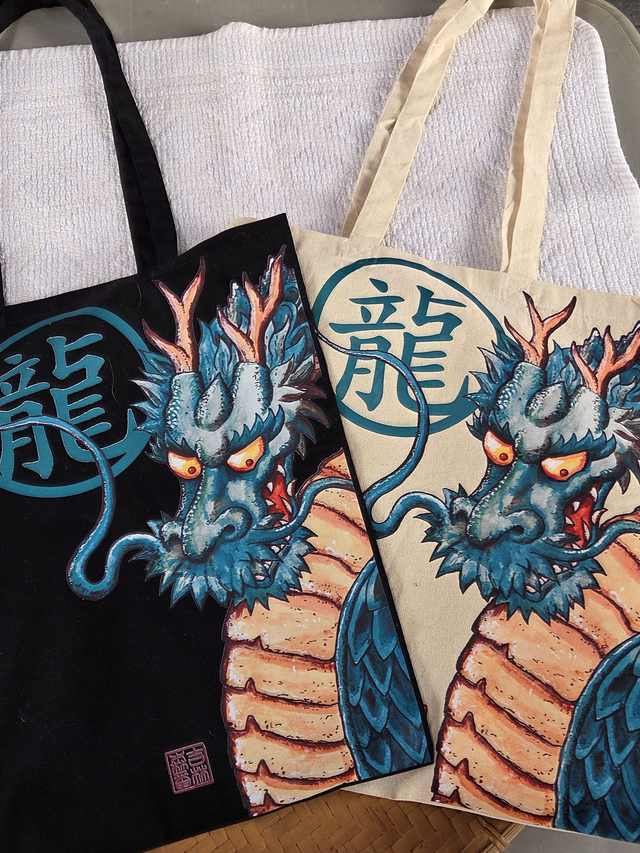 Tote-Bag Dragon Vert