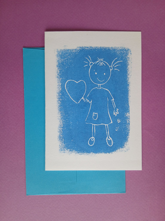 Carte motif fillette