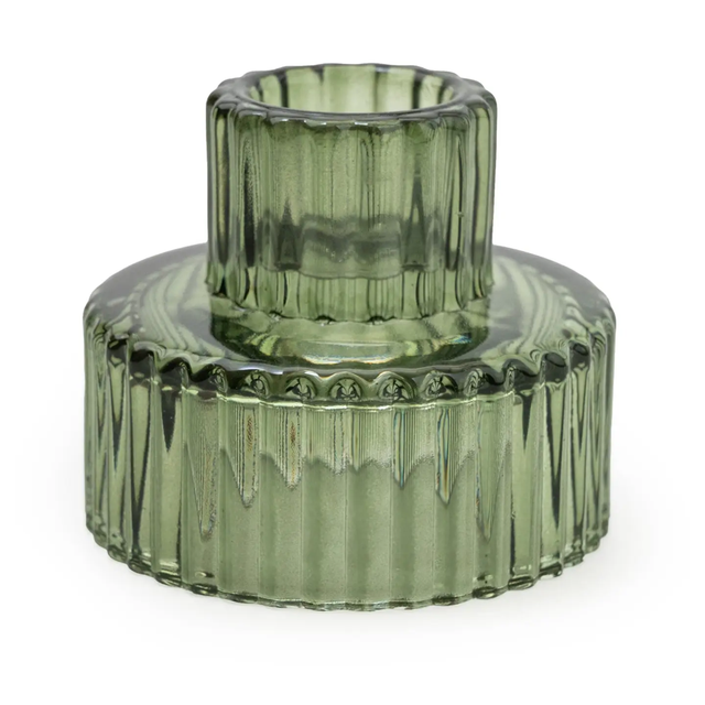 Dual Green Candleholder - Tea Light or Taper