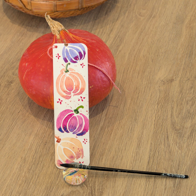 Marque-page citrouilles multicolores