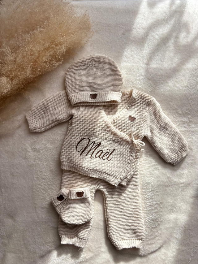 Ensemble bébé naissance Beige 0/3 mois