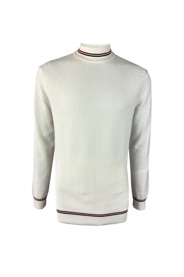 Trojan TR-8915 Long Sleeve Basket Weave Turtle  - Ecru