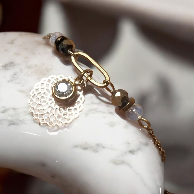 Bracelet acier inoxydable et strass