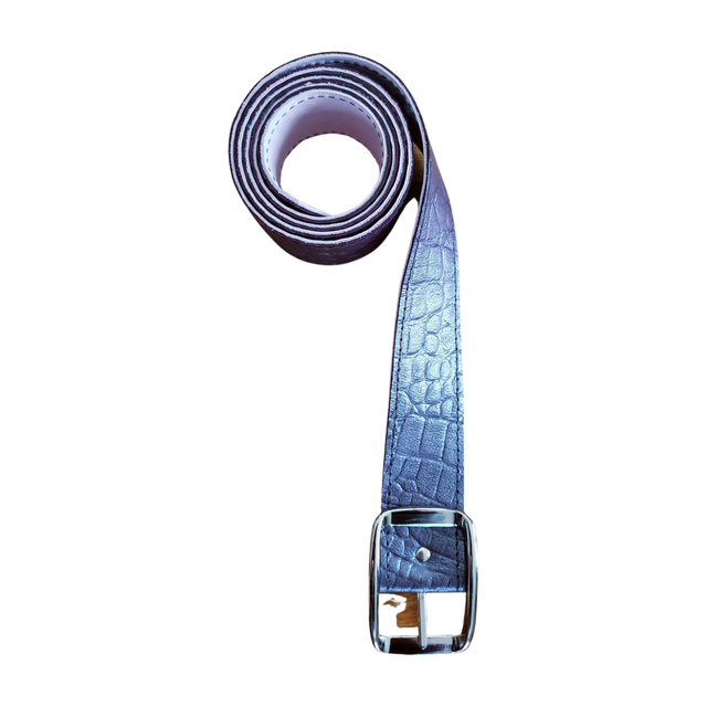 Ceinture cuir violet imprimé croco
