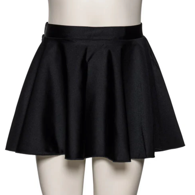 Katz Nylon Lycra circular skirt - BLACK