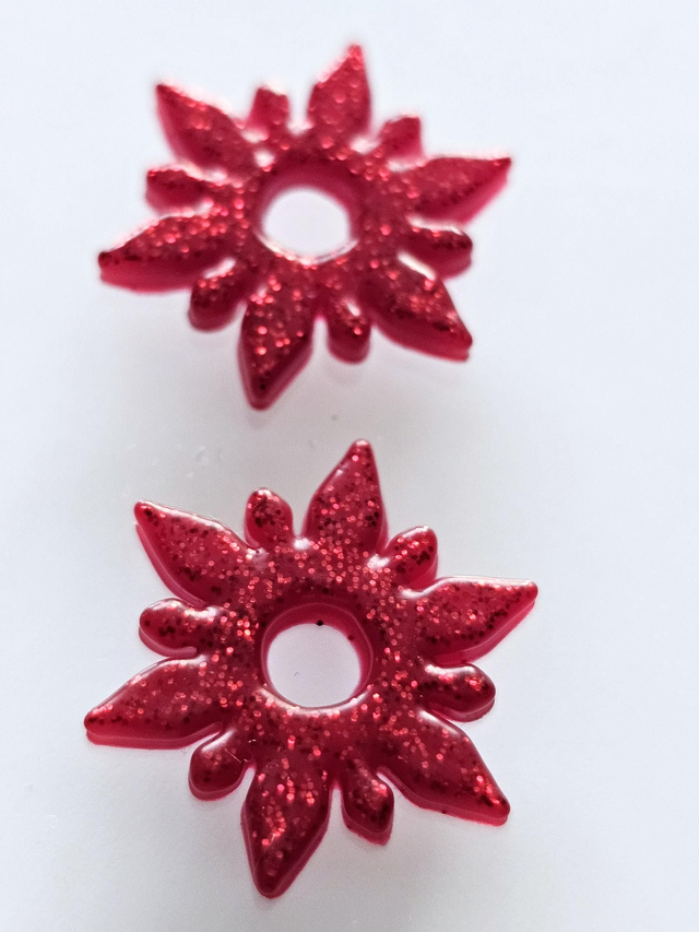 PAIRE PAMPILLES LULU rouge mat à paillettes