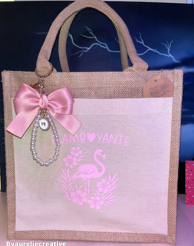 cabas M flamant rose 