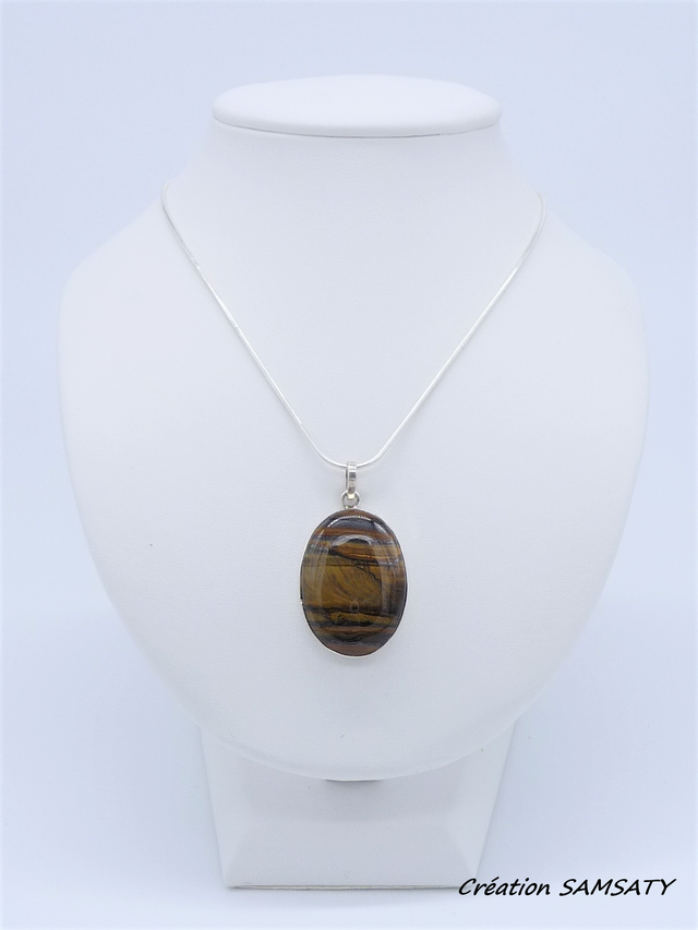 Pendentif en Œil de Tigre