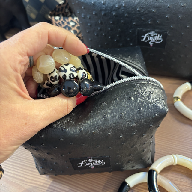 La trousse Complice Mini – Noir effet autruche 🖤