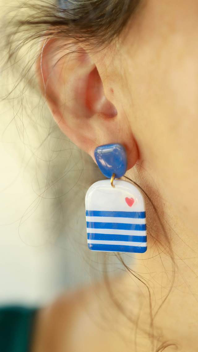 Boucles d'oreilles Marinières "Les Douces" 