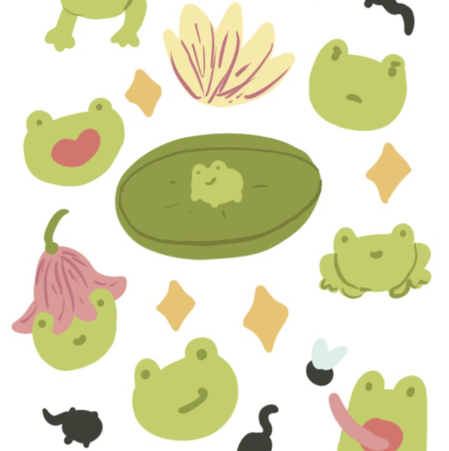 Original Art Deco Stickersheet | Frog