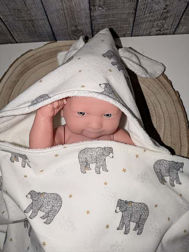 Cape de bain bébé doublée
