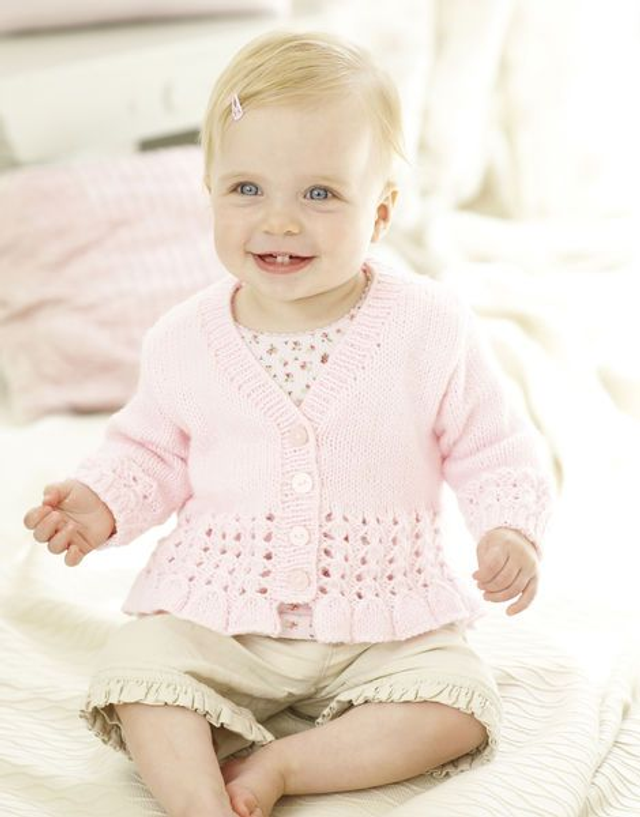 Baby Girl's V Neck & Round Neck Cardigans Pattern 1888
