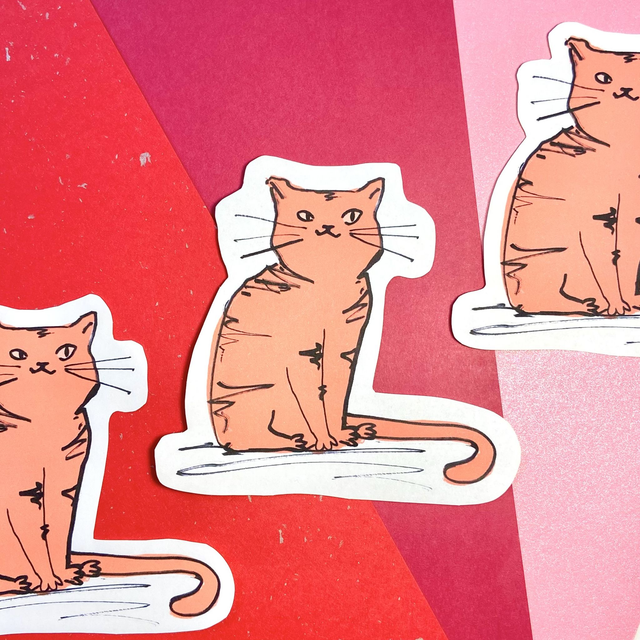 Fire Cat Sticker - Matte