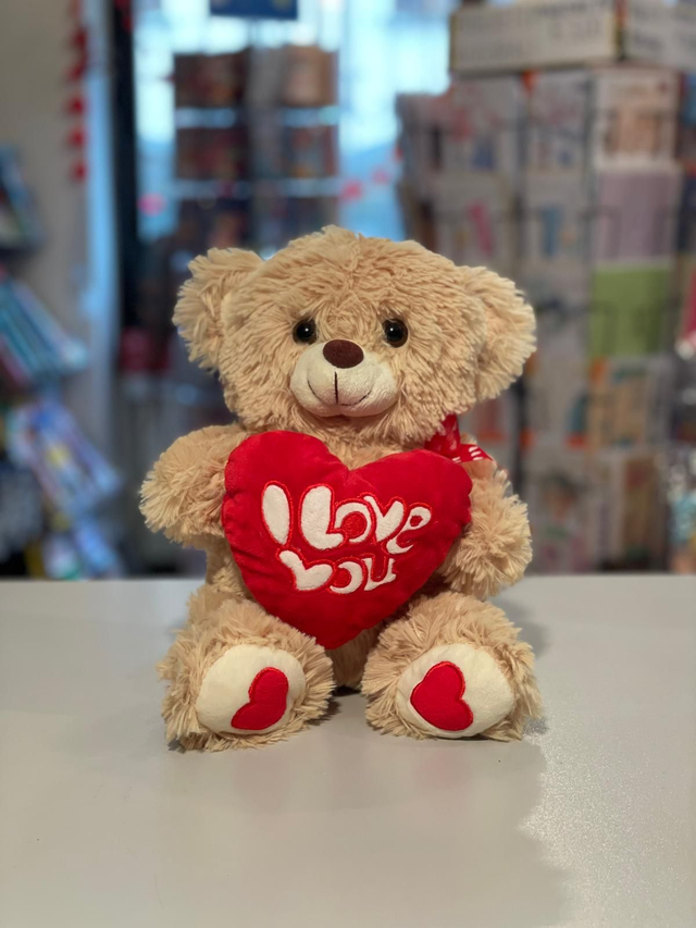 Peluche Orso beige con cuore Ti amo