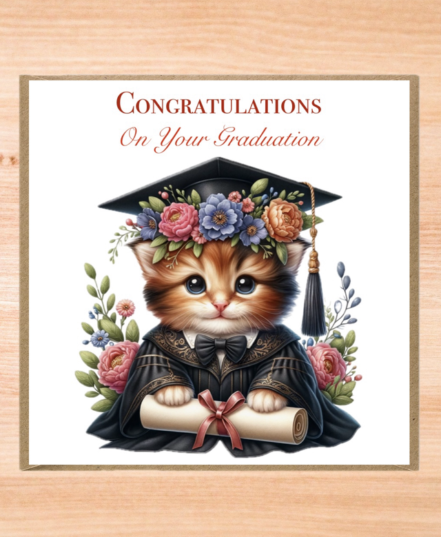 Cat Graduation Card - Congratulations 