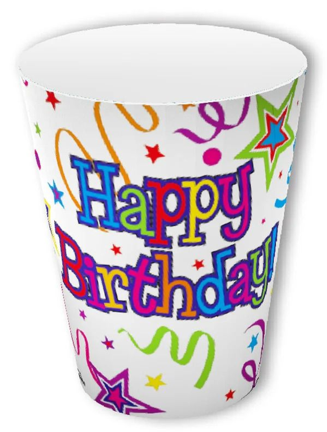 CUPS: RIBBONS AND STARS 9OZ CUPS (8 PER PACK)